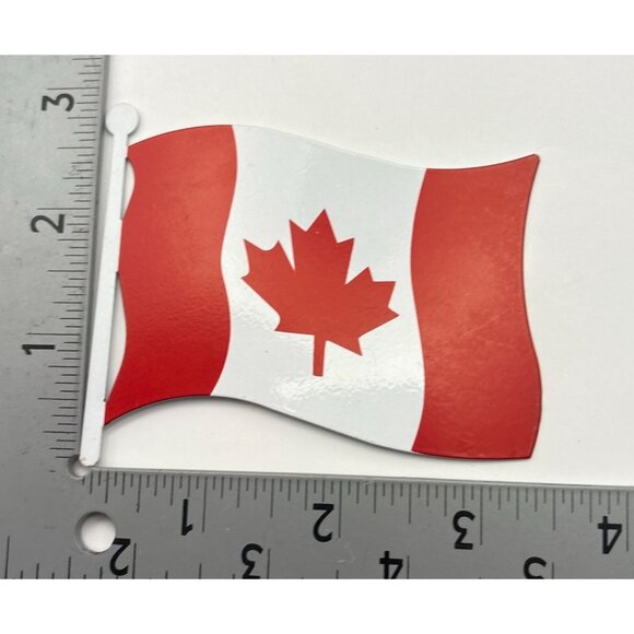 Canadian Flag Refrigerator Magnet Maple Leaf Metal Red White - Picture 3 of 6